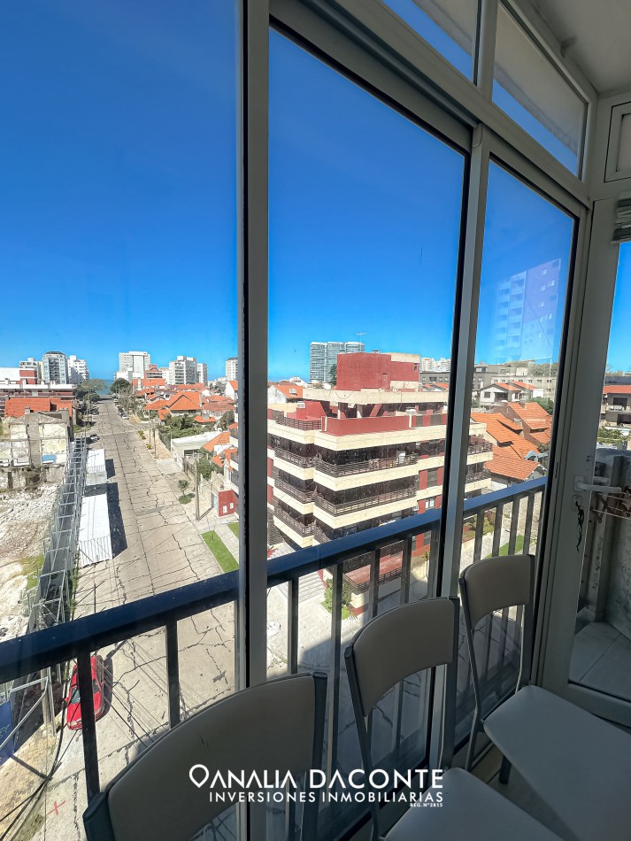 Excelente monoambiente con vista al mar Pellegrini y la costa