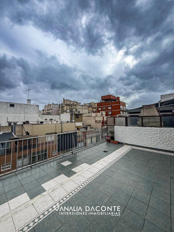 Depto 3 amb con gran terraza + dependencia y cochera. Plaza Colon